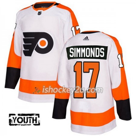 Børn NHL Philadelphia Flyers Trøje Wayne Simmonds 17 Adidas 2017-2018 Hvid Authentic